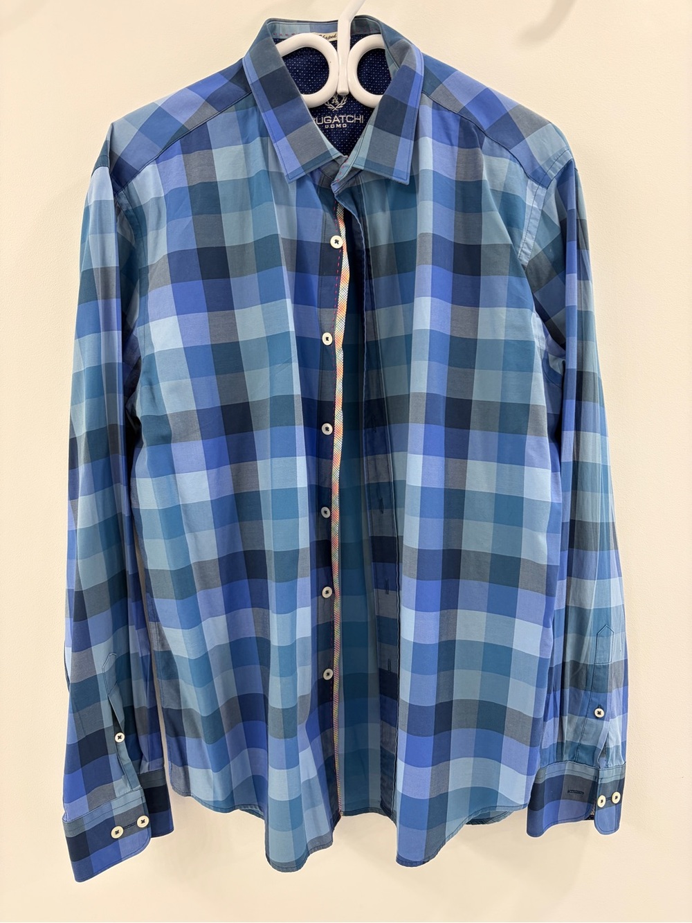 Bugatchi Blue Multi-Check Button-Down Shirt